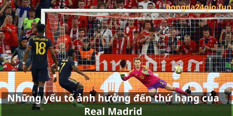 Những yếu tố ảnh hưởng đến thứ hạng của Real Madrid